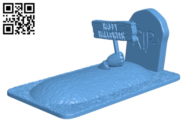 Halloween Grave H001226 file stl free download 3D Model for CNC and 3d printer