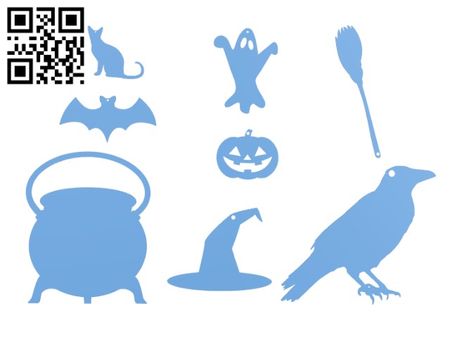 Halloween Ornaments H001045 file stl free download 3D Model for CNC and 3d printer