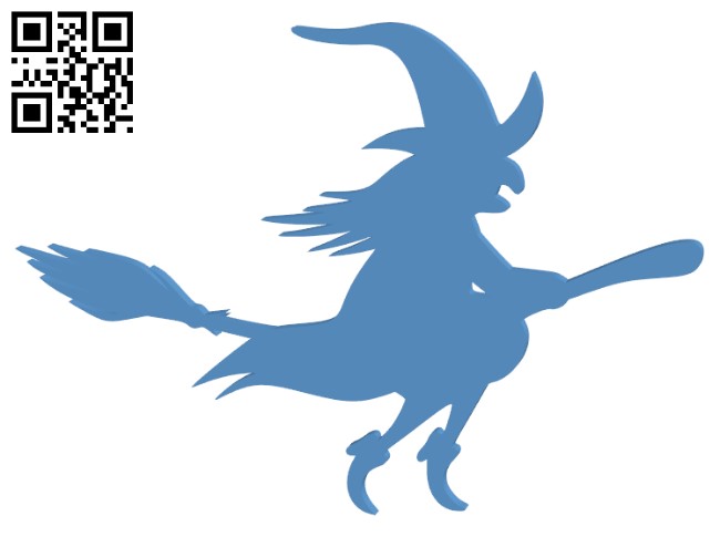 Halloween Witch Silhouette H001235 file stl free download 3D Model for CNC and 3d printer