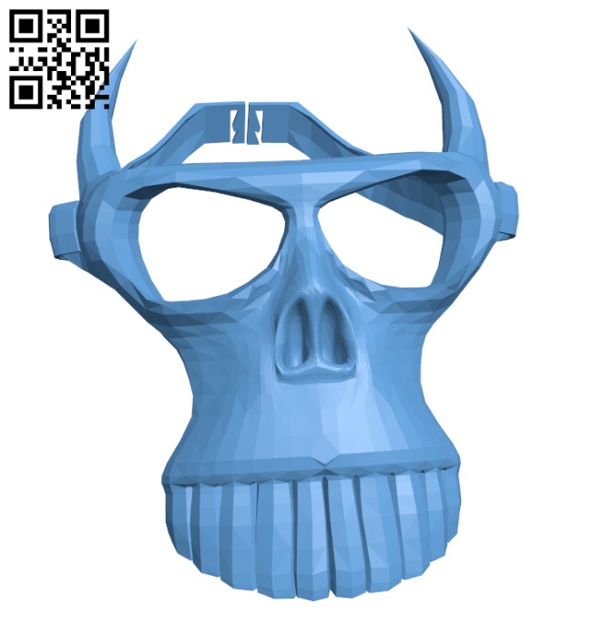 Halloween animal skull mask H001211 file stl free download 3D Model for CNC and 3d printer