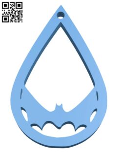 Halloween earring – Bat H001222 file stl free download 3D Model for CNC and 3d printer