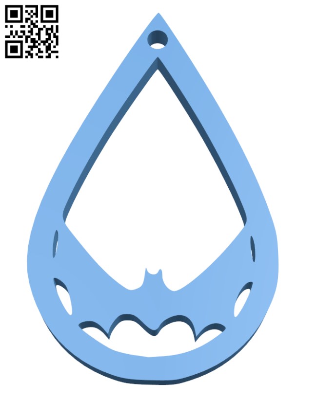 Halloween earring - Bat H001222 file stl free download 3D Model for CNC and 3d printer