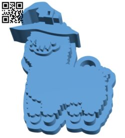 Halloween keychain alpaca H001106 file stl free download 3D Model for CNC and 3d printer