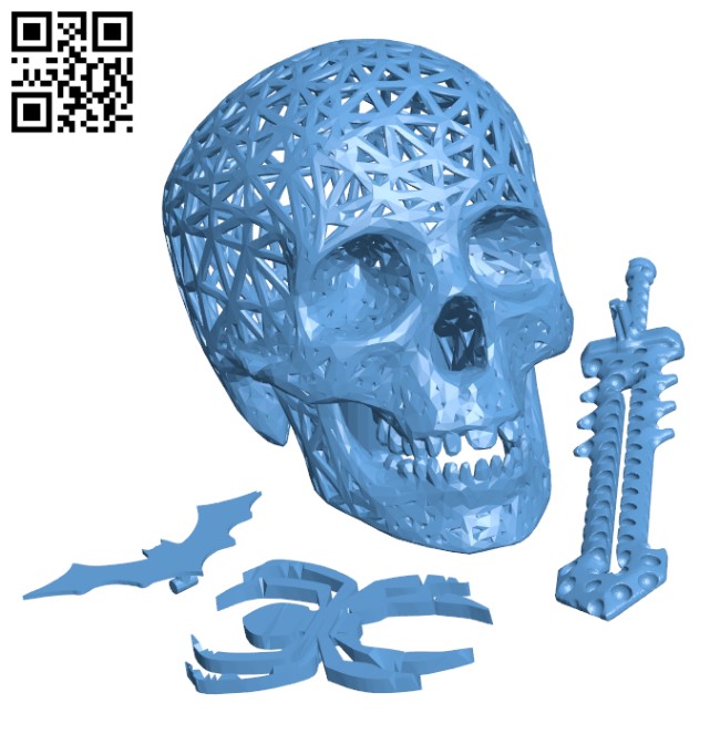 Halloween skull lamps H000503 file stl free download 3D Model for CNC and 3d printer
