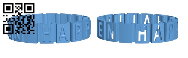 Happy Halloween - Somewhat stretchy bracelet H001237 file stl free download 3D Model for CNC and 3d printer