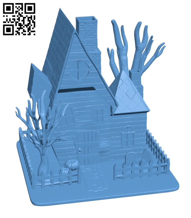 Haunted House - Halloween H000939 file stl free download 3D Model for CNC and 3d printer