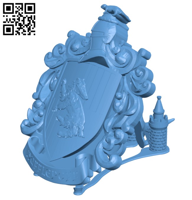 Hufflepuff Coat of Arms Wall - Harry Potter H000913 file stl free download 3D Model for CNC and 3d printer