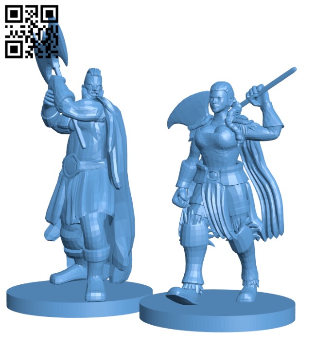 Human Barbarian H000882 file stl free download 3D Model for CNC and 3d printer