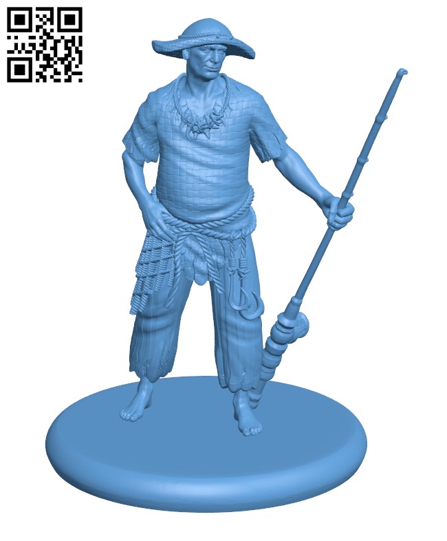 Human Fisherman H000531 file stl free download 3D Model for CNC and 3d printer