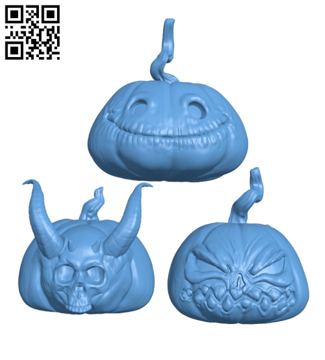 Jack o' Lanterns - Halloween H001357 file stl free download 3D Model for CNC and 3d printer