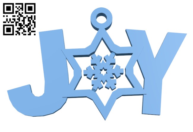 Joy Christmas Ornament H001000 file stl free download 3D Model for CNC and 3d printer