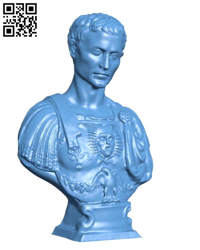 Julius Caesar bust H000883 file stl free download 3D Model for CNC and 3d printer