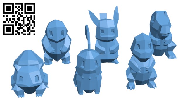Low - Poly Pokemon Collection H000706 file stl free download 3D Model for CNC and 3d printer