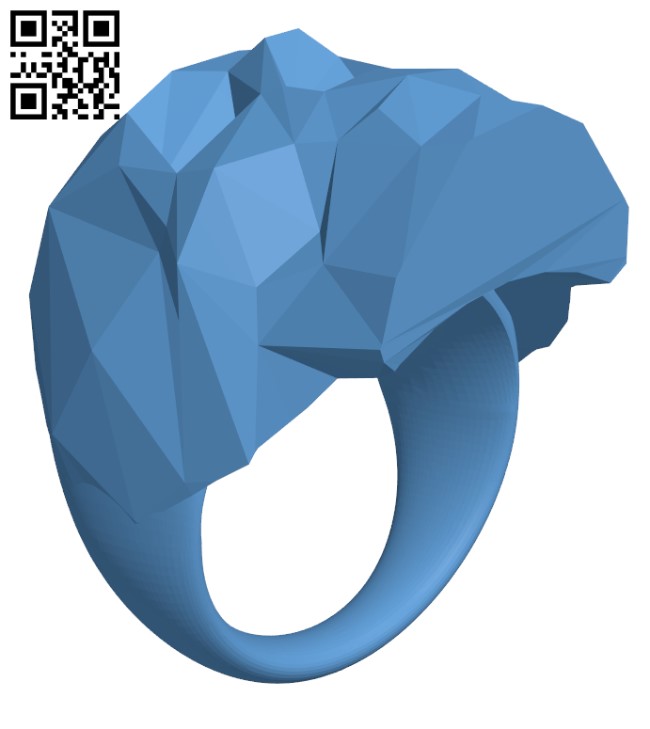 Low Poly Skull Ring H001238 file stl free download 3D Model for CNC and 3d printer