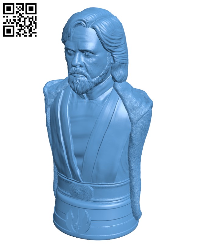 Luke Skywalker bust - The Last Jedi H000535 file stl free download 3D Model for CNC and 3d printer