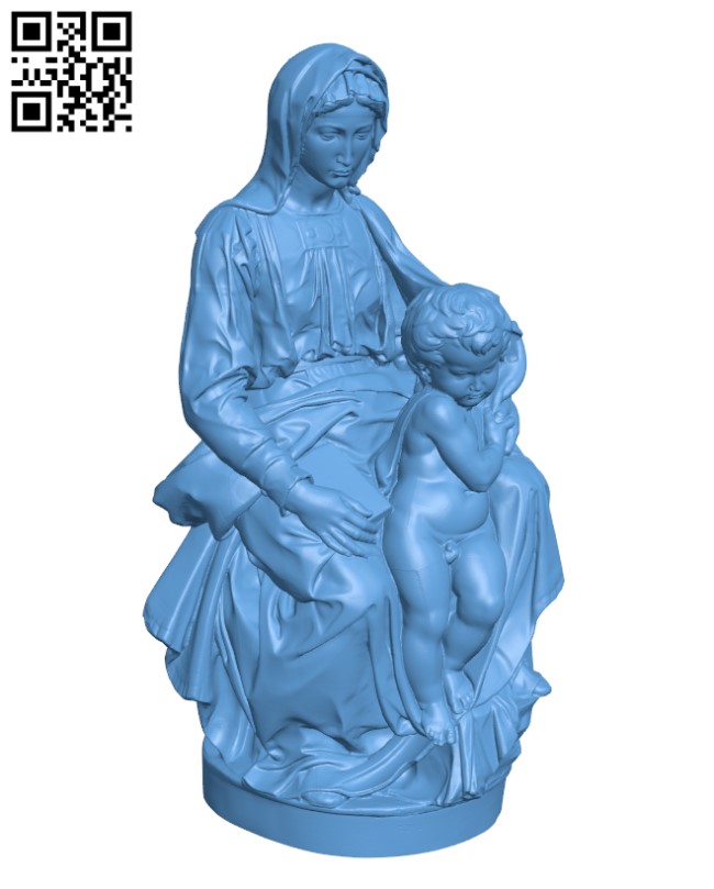 Madonna of Bruges H000767 file stl free download 3D Model for CNC and 3d printer