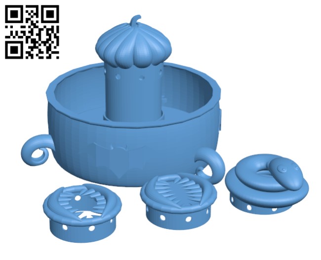 Misty Halloween Cauldron H001127 file stl free download 3D Model for CNC and 3d printer