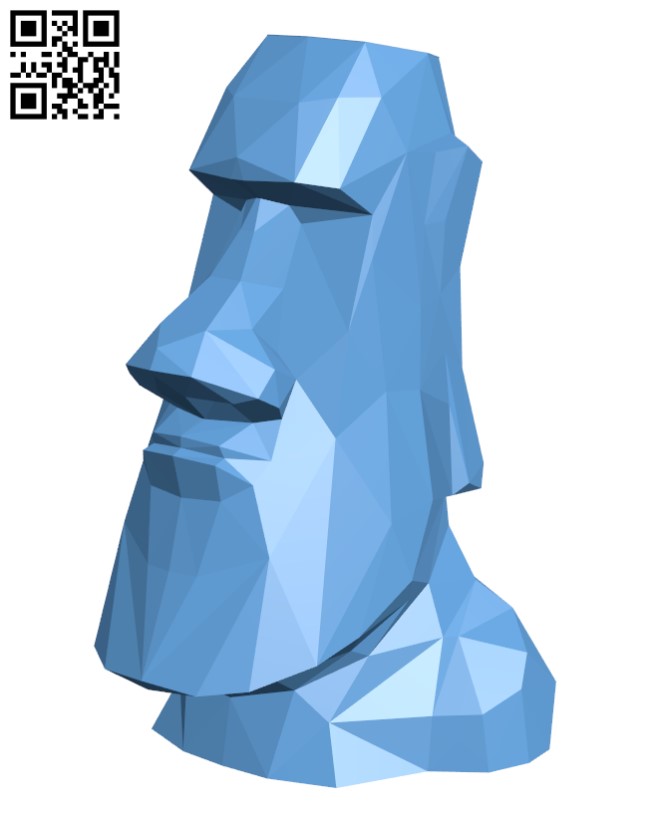 Moai Single Flower Vase H000770 file stl free download 3D Model for CNC and 3d printer