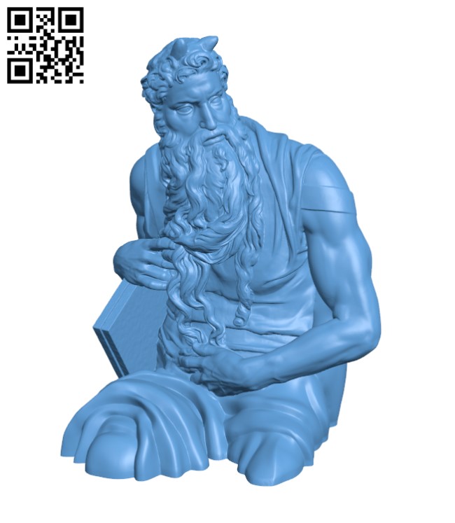 Moses (Upper Half) H000794 file stl free download 3D Model for CNC and 3d printer