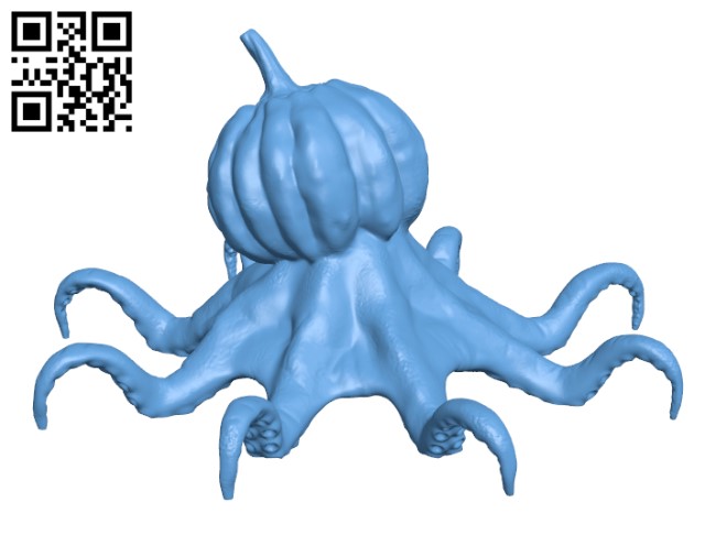 Octosquash - Halloween Pumpkin gone mollusc H000946 file stl free download 3D Model for CNC and 3d printer