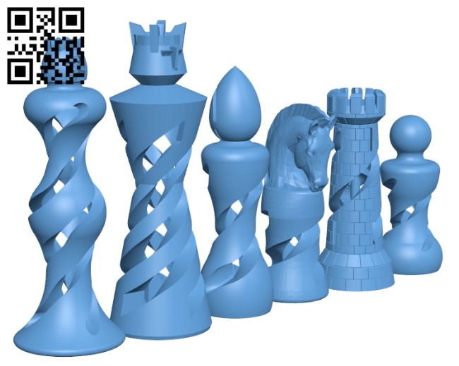 Organic Chess Set H001296 file stl free download 3D Model for CNC and 3d printer