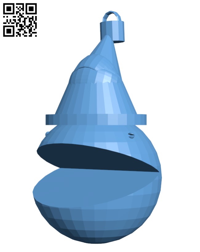 Pacman christmas ornament H001297 file stl free download 3D Model for CNC and 3d printer