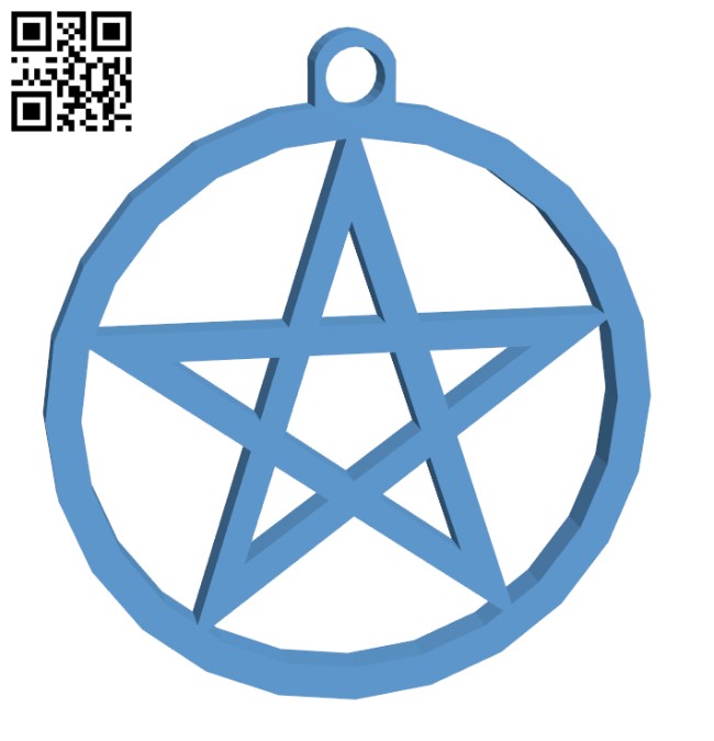 Pentagram keychain H000948 file stl free download 3D Model for CNC and 3d printer