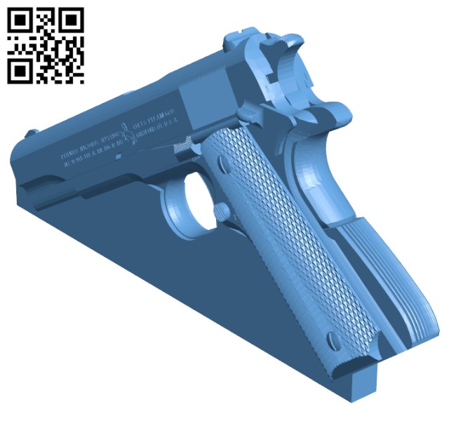 Prop gun- Colt 1911 H000890 file stl free download 3D Model for CNC and 3d printer