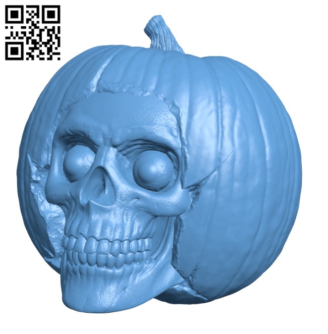 Pumpkin Skull H001244 file stl free download 3D Model for CNC and 3d printer