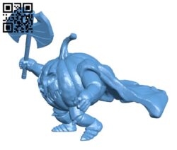 Pumpkin Warrior – Halloween H001370 file stl free download 3D Model for CNC and 3d printer