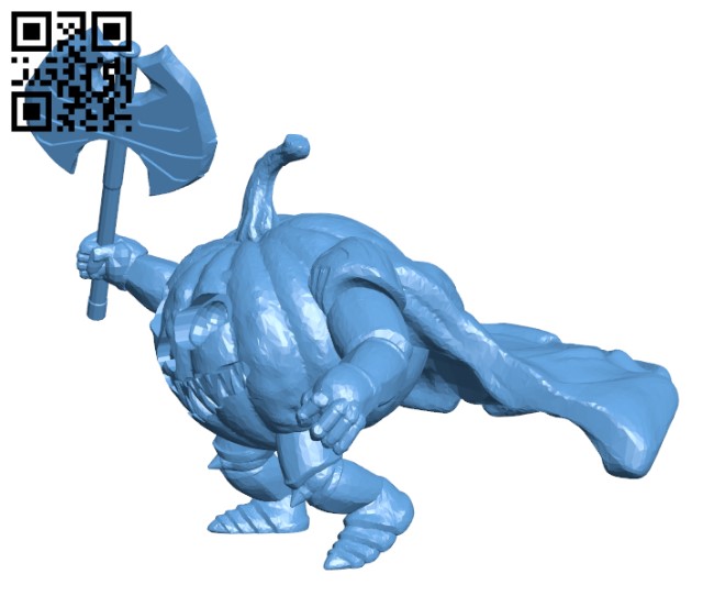Pumpkin Warrior - Halloween H001370 file stl free download 3D Model for CNC and 3d printer