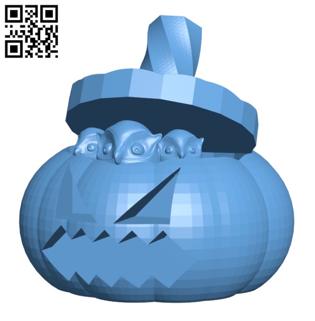 Pumpkin with owls - Halloween H001371 file stl free download 3D Model for CNC and 3d printer