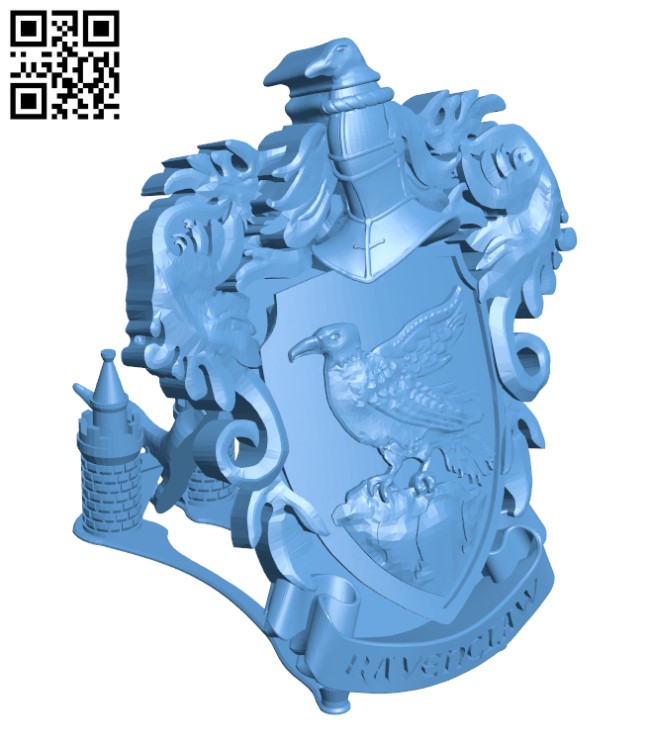 Ravenclaw Coat of Arms Wall (Desk Display) - Harry Potter H000861 file stl free download 3D Model for CNC and 3d printer