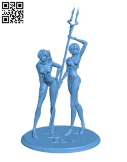 Rei and Asuka H000710 file stl free download 3D Model for CNC and 3d printer