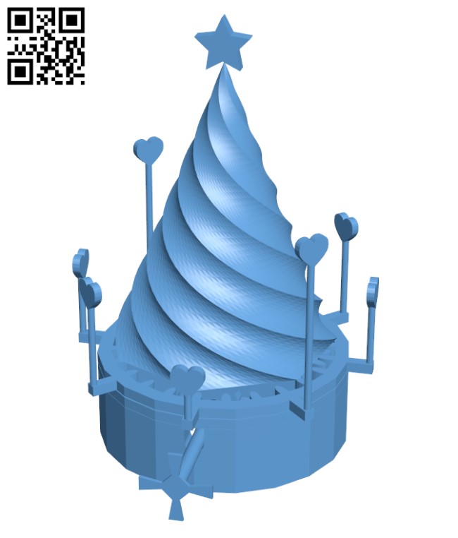 Rotating Christmas Tree H001001 file stl free download 3D Model for CNC and 3d printer