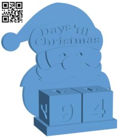 Santa Advent Countdown Calendar for Tinkercad Christmas H001170 file stl free download 3D Model for CNC and 3d printer
