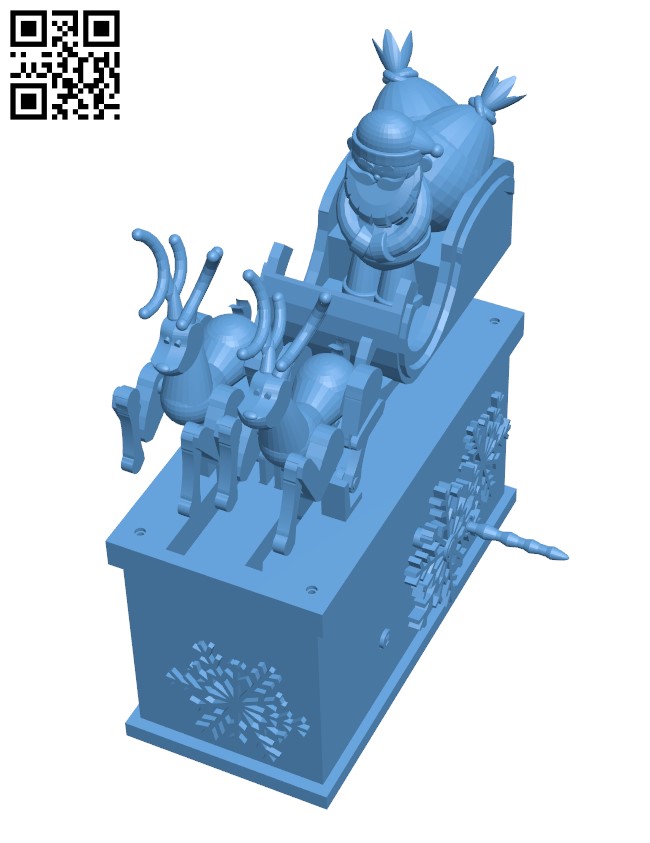 Santa Claus Reindeer Automata H001060 file stl free download 3D Model for CNC and 3d printer