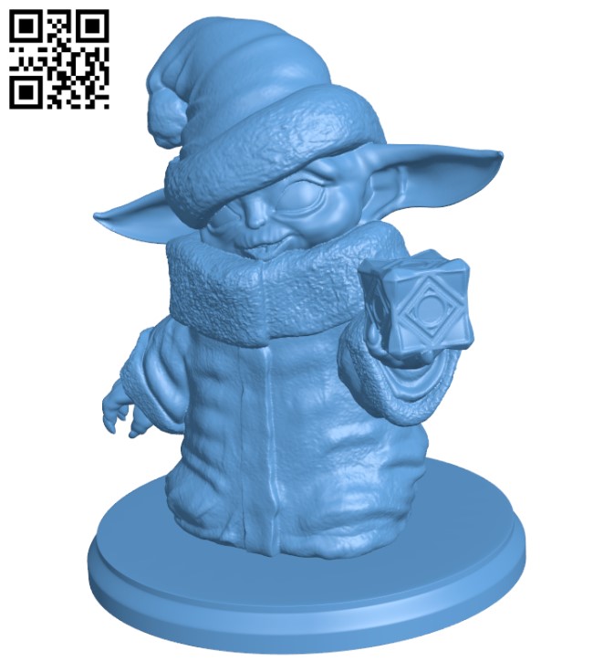 Santa Hat Baby Yoda with Holocron H001181 file stl free download 3D Model for CNC and 3d printer