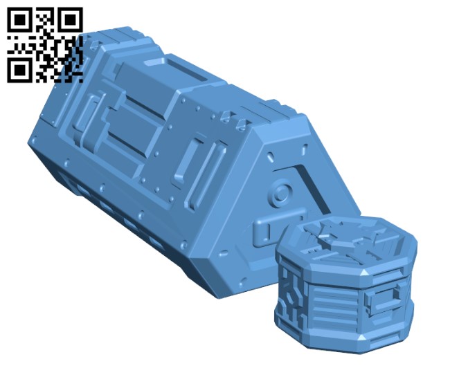Sci-Fi Crates and Container Griffin H000678 file stl free download 3D Model for CNC and 3d printer