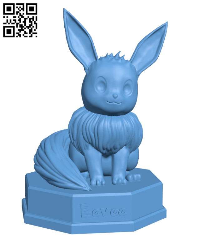 Shiny Eevee (Pokemon) H000796 file stl free download 3D Model for CNC and 3d printer