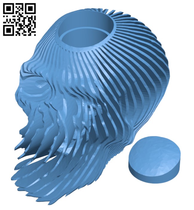 Shredded Skull H001248 file stl free download 3D Model for CNC and 3d printer