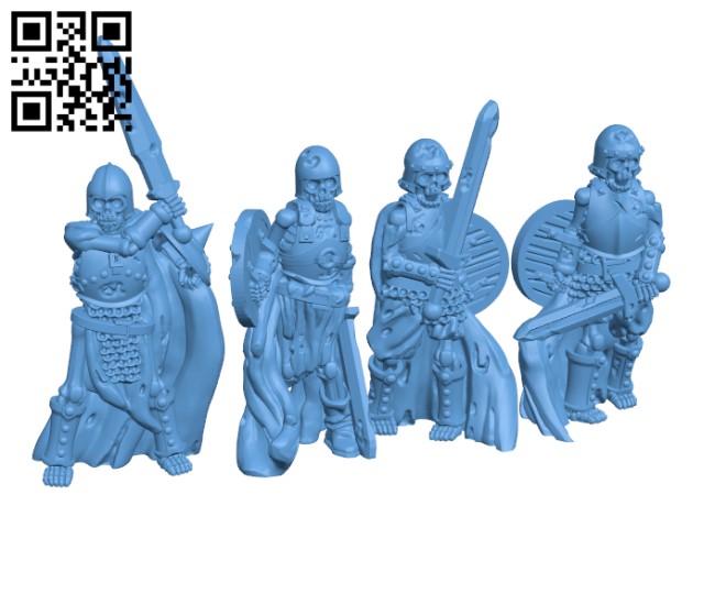 Skeleton warriors set H000599 file stl free download 3D Model for CNC and 3d printer