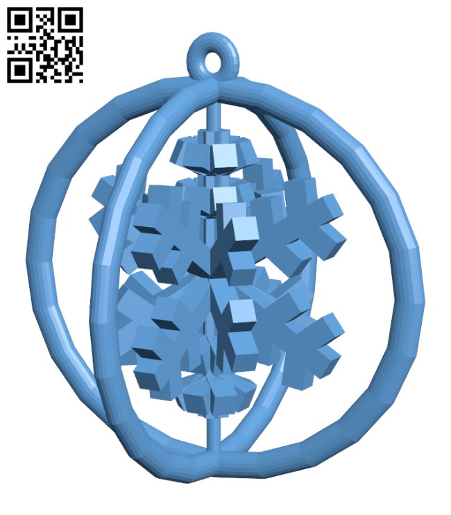 Snowflake Christmas Ornament H001130 file stl free download 3D Model for CNC and 3d printer