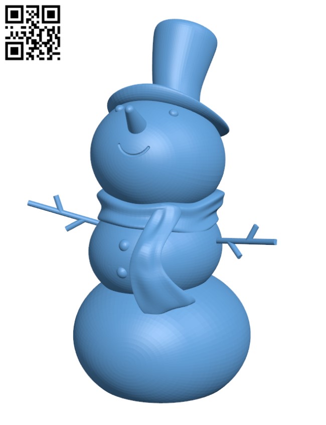 Snowman Christmas Ornament H001066 file stl free download 3D Model for CNC and 3d printer