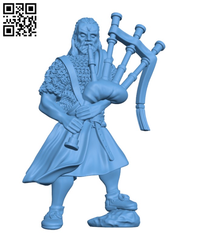 Southern Kingdom Highlander with Bagpipe H000685 file stl free download 3D Model for CNC and 3d printer