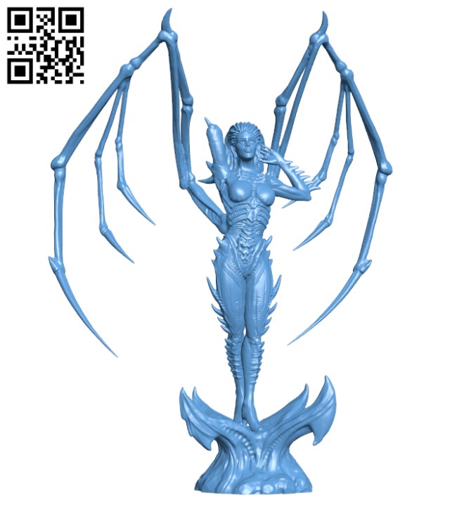 Starcraft Kerrigan statue H000516 file stl free download 3D Model for CNC and 3d printer