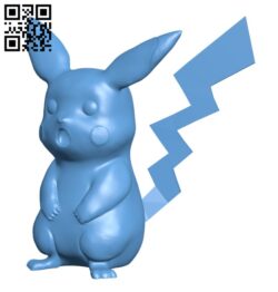 Surprised Pikachu  – Pokemon H000865 file stl free download 3D Model for CNC and 3d printer