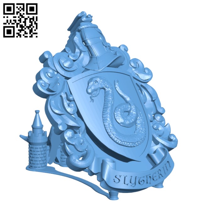 Syltherin Coat of Arms Wall - Harry Potter H000802 file stl free download 3D Model for CNC and 3d printer