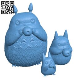 Totoro Family H000836 file stl free download 3D Model for CNC and 3d printer