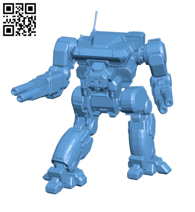 Warhawk Prime, AKA Masakari for Battletech - Robot H000806 file stl free download 3D Model for CNC and 3d printer